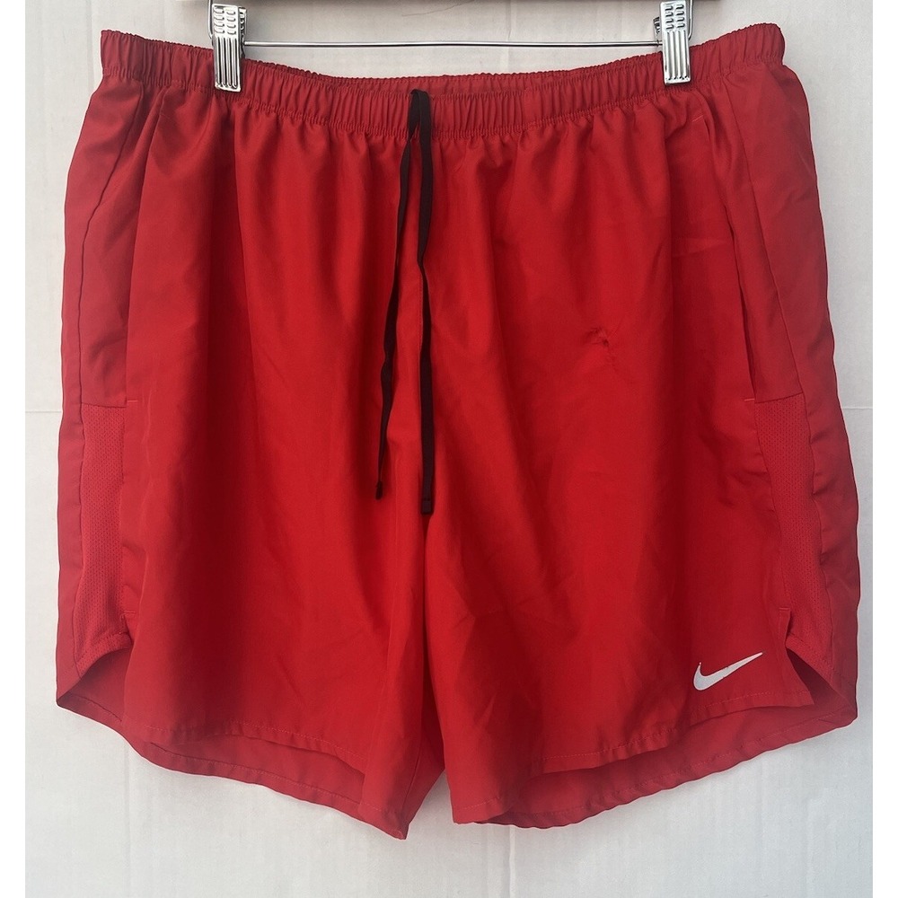 Nike Men's Dri Fit Challenger Running Shorts Burned With Iron See Pics Size XXL